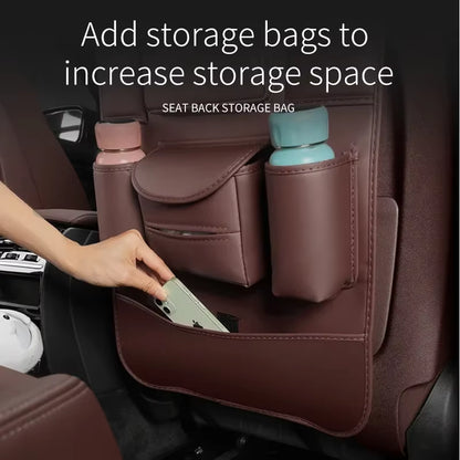 Car Seat Back Storage Bag Multifunctional Storage Anti-Kick Mats Large Capacity Car Backseat Organizer Protector Pad