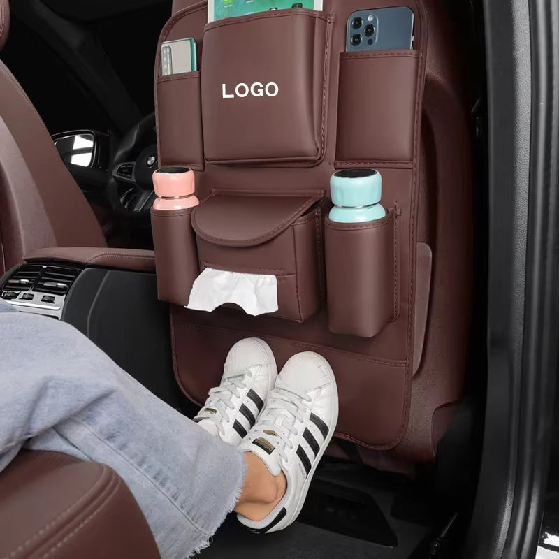 Car Seat Back Storage Bag Multifunctional Storage Anti-Kick Mats Large Capacity Car Backseat Organizer Protector Pad