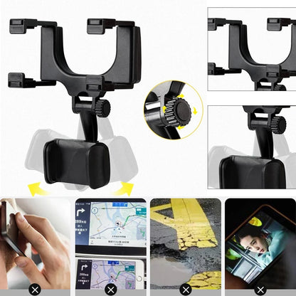 Car Rearview Mirror Mount Car Phone Bracket Navigation GPS Stand Foldable Adjustment Phone Holder Car Car Accessories