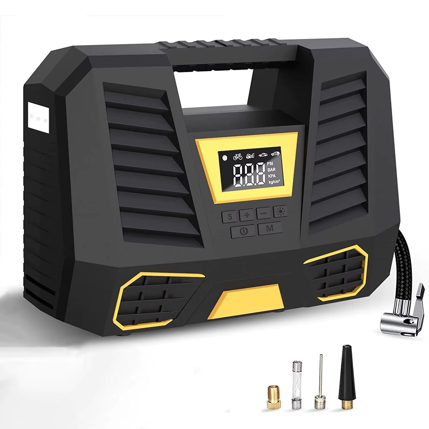 Air Compressor Portable 150PSI Tire Inflator for Car with LED Flashlight Screen Quick Inflation Pump for Car Bicycles