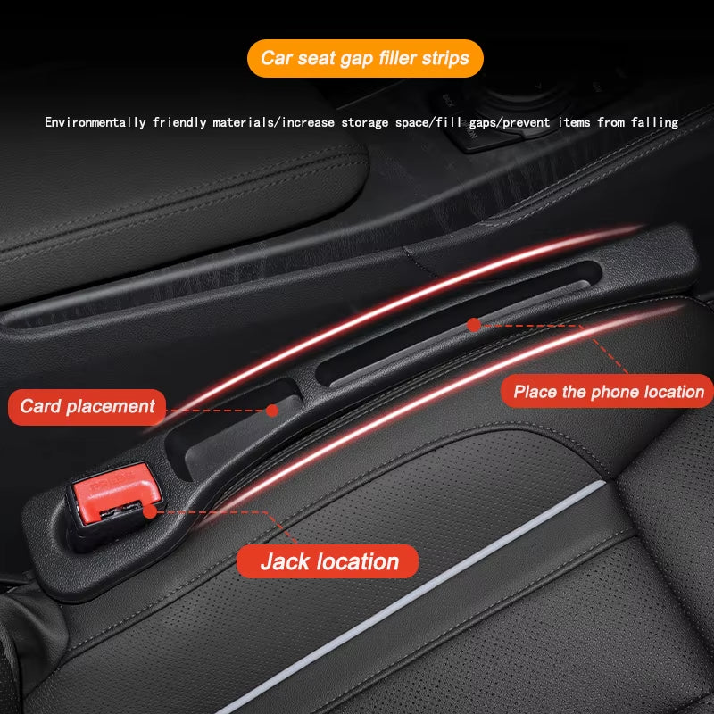 2 Pcs Universal Car Seat Gap Plug Strip Side Seam Car Gap Filler Leak Proof Seat Gap Storage Organizer Interior Decoration