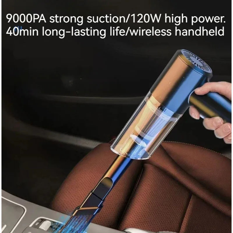 Car Vacuum Cleaner 120000PA Powerful Cleaning Machine Cars Cleaner Mini Wireless Portable Hand Held Cleaner for Home Appliance