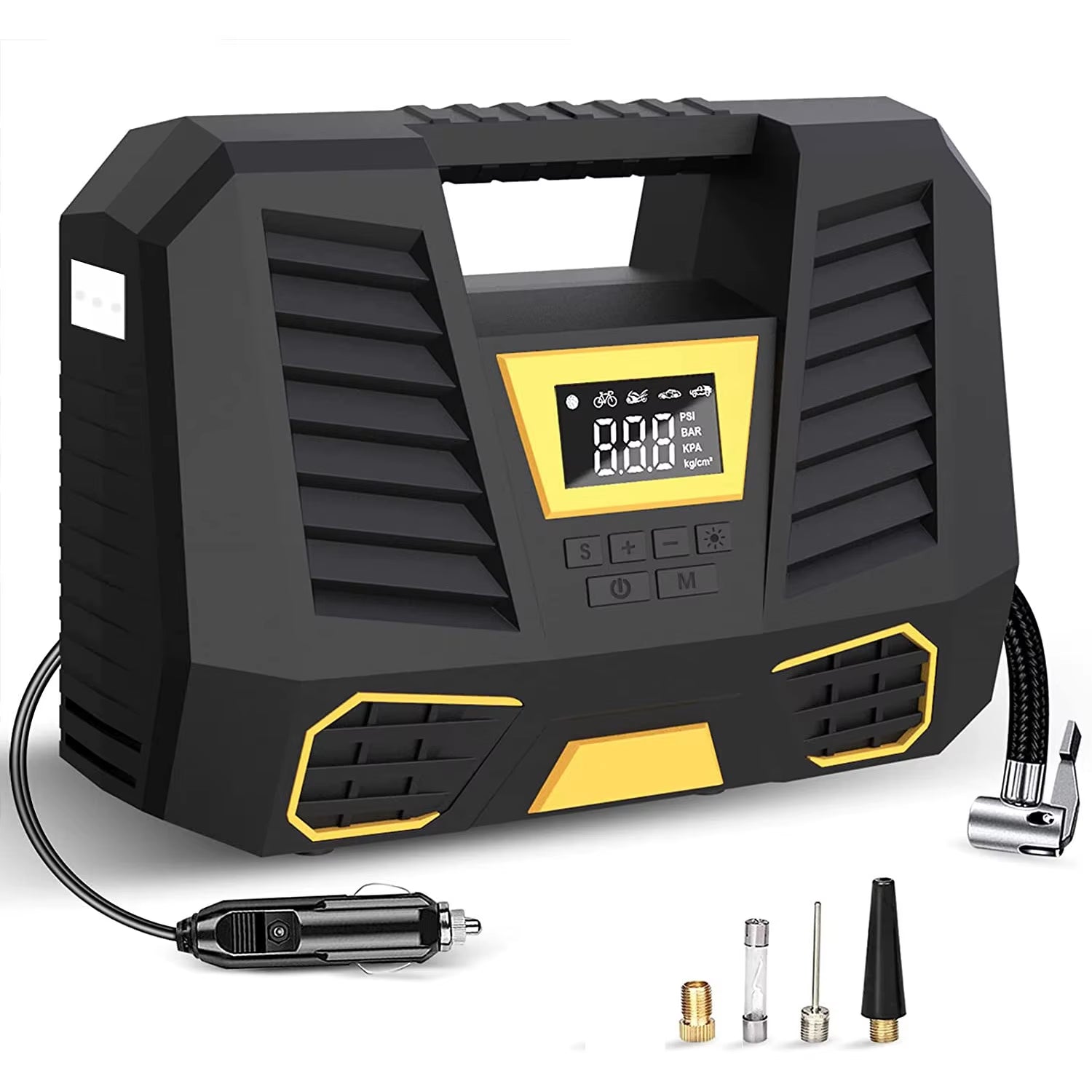 Air Compressor Portable 150PSI Tire Inflator for Car with LED Flashlight Screen Quick Inflation Pump for Car Bicycles