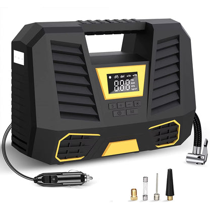 Air Compressor Portable 150PSI Tire Inflator for Car with LED Flashlight Screen Quick Inflation Pump for Car Bicycles