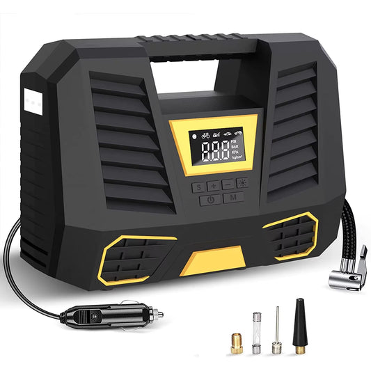 Air Compressor Portable 150PSI Tire Inflator for Car with LED Flashlight Screen Quick Inflation Pump for Car Bicycles